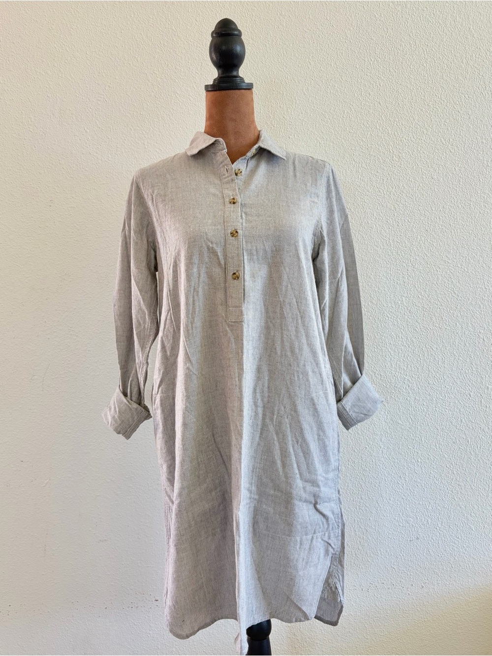 Marine Layer Heather Gray Linen Tunic Dress